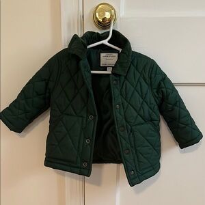 Dark Green Quilted Kids Jacket